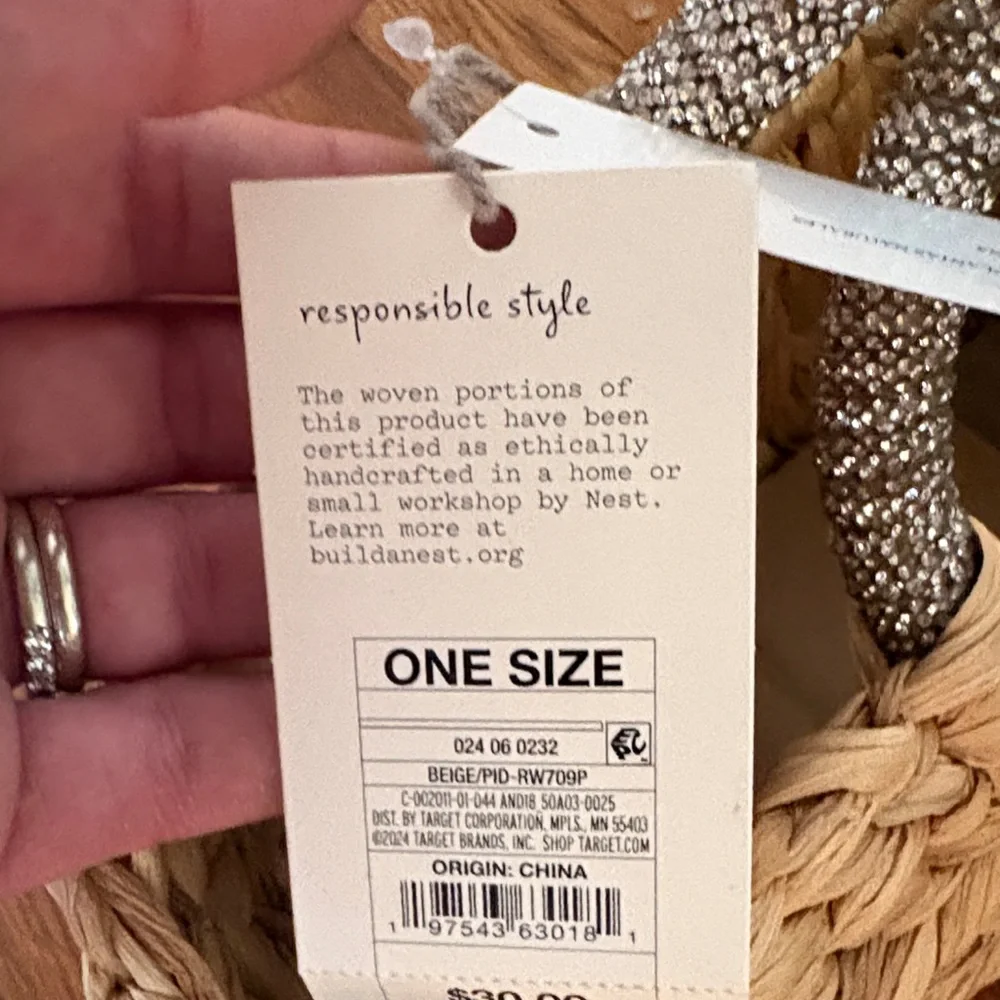 a new day Natural Straw Tote with Silver Accents - Picture 3 of 9